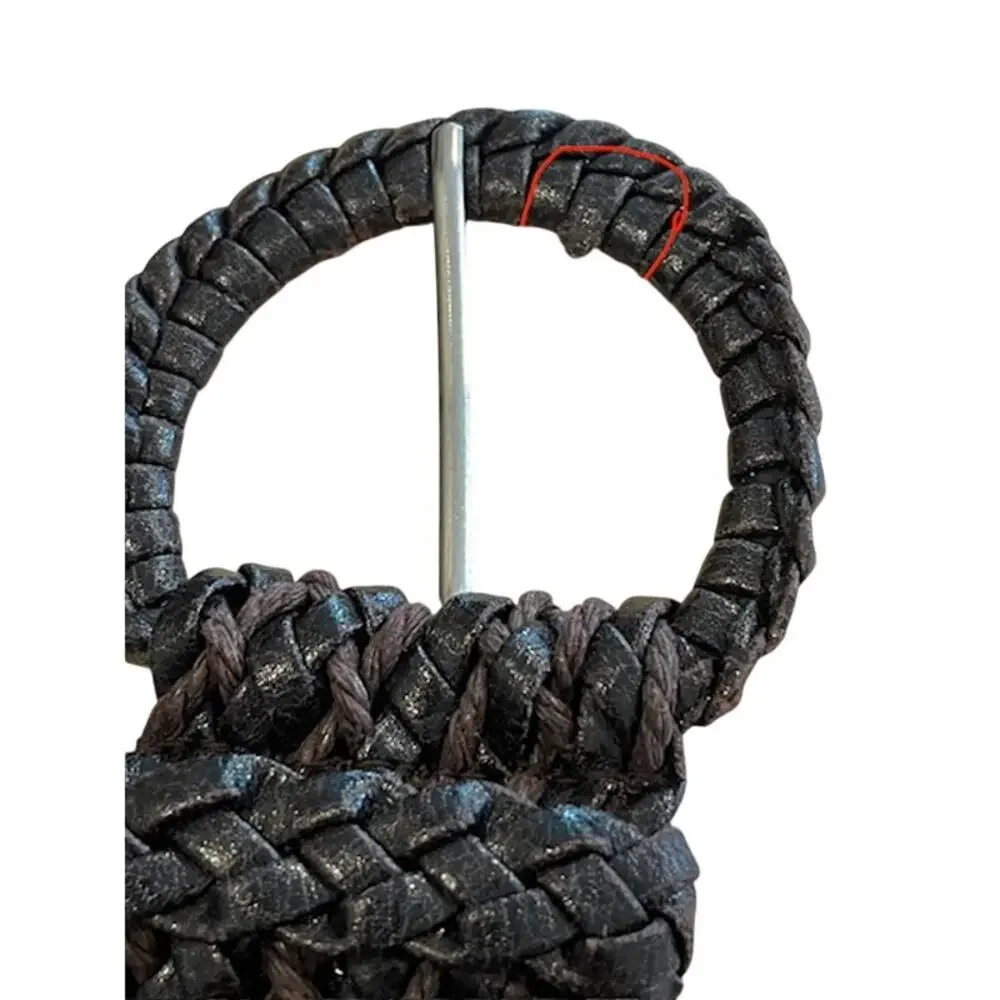 Unbranded vintage women's faux leather braided woven belt.